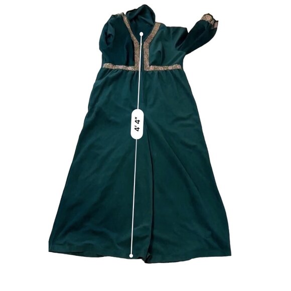 Vtg Danielle Green Velvet Jumper Wide Leg Zip Closure women’s M-L 70 style Read - Picture 8 of 16